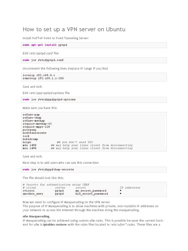 Setting Up a VPN Server on Ubuntu | PDF | Internet Architecture | Internet
