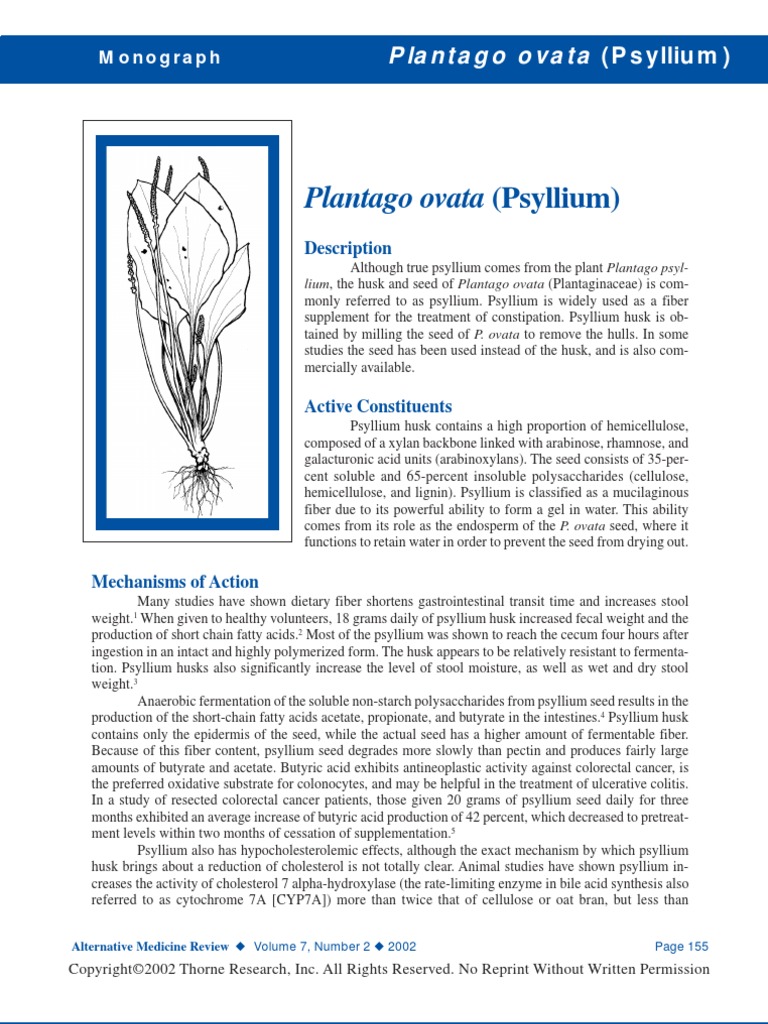 Psyllium PDF Dietary Fiber Diet & Nutrition