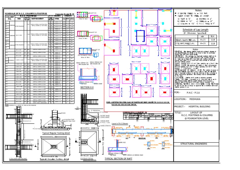 9x18 Column Design and Footing Details | PDF | Building Technology ...