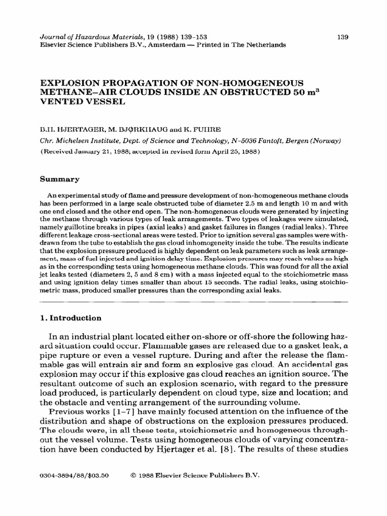 Methane-Air Explosion Propagation Study | PDF | Leak | Combustion