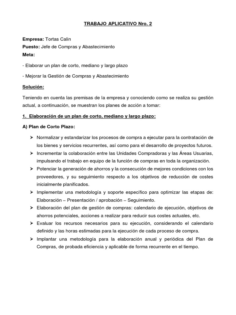 Plan Estratégico de Compras y Abastecimiento | PDF | Logística ...