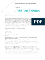 How To Reduce Friction: Science Project