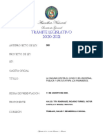 Propuesta parlamentaria de vacuna contra covid-19 universal, publica y gratuita en Panamá