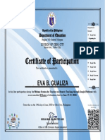 Certificate of Participation: Eva B. Gualiza