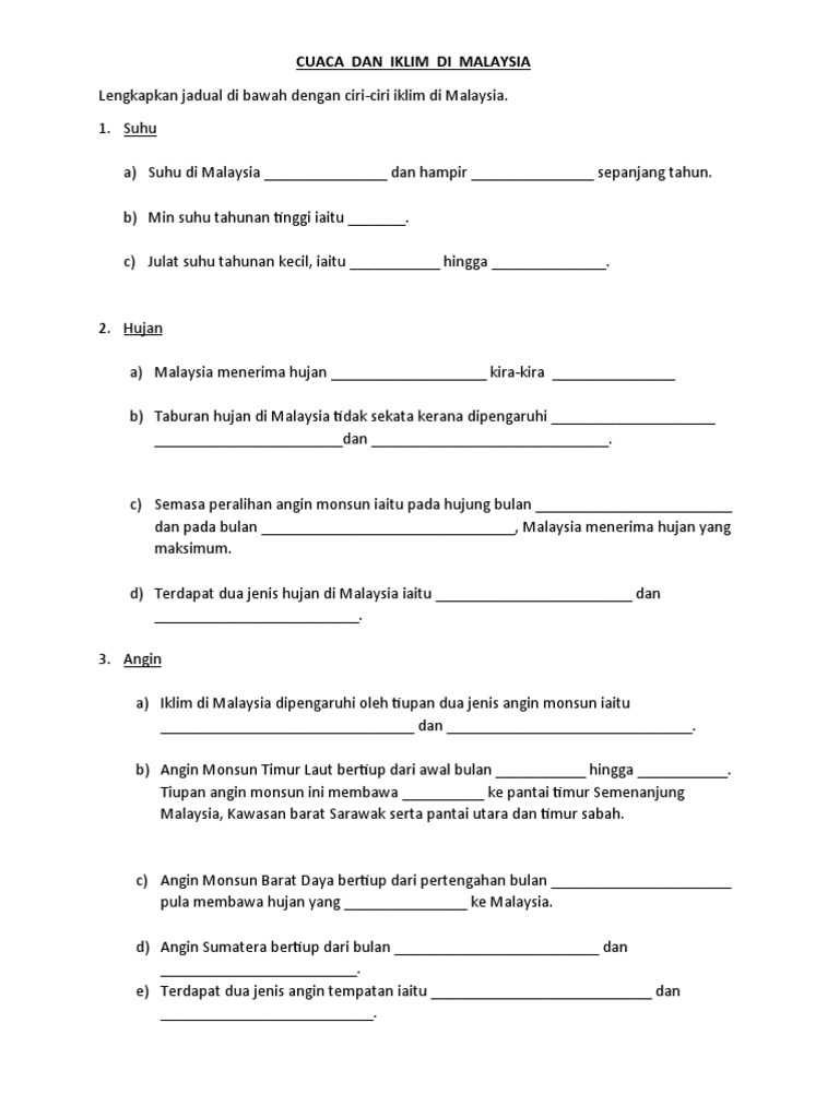 Cuaca Dan Iklim Di Malaysia Pdf