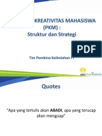 Program Kreativitas Mahasiswa (PKM) : Struktur Dan Strategi: Tim Pembina Keilmiahan FT