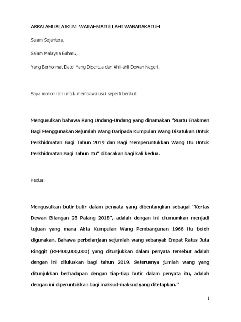 Teks Ucapan Bajet Negeri Perak 2019 Embargo Finale Pdf