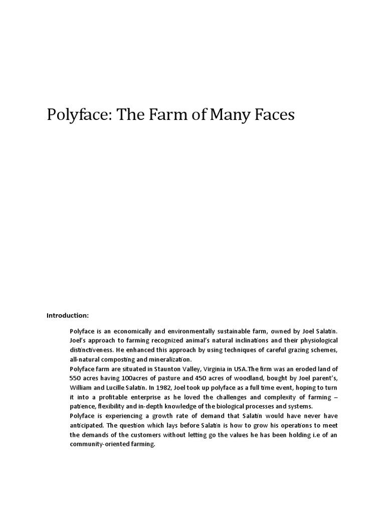 Overview of Polyface Farm Operations PDF Farms Grazing