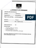 University of Zimbabwe: 2014 Nov/Dec Examinations Faculty - Department - Paper Code and Title AC220 Auditing 2