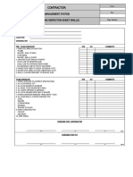 Contractor:: Management System Pre-Tiling Inspection Sheet (Walls)
