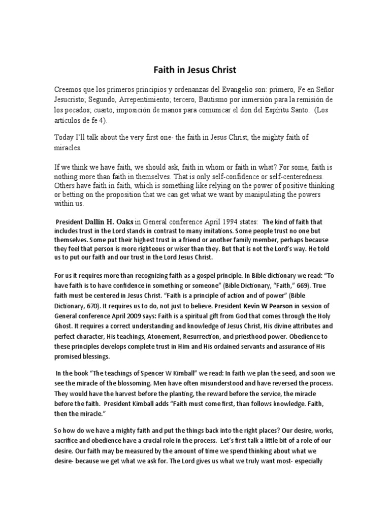 Understanding Faith in Jesus Christ | PDF | Christian Belief And ...
