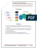 CO2: Prepare Test Cases For Different Types and Levels of Testing