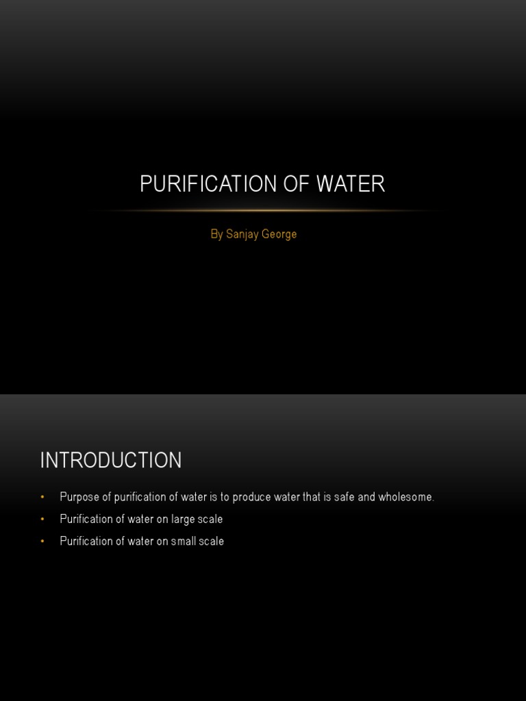 Purification of Water by Sanjay PDF Water Purification