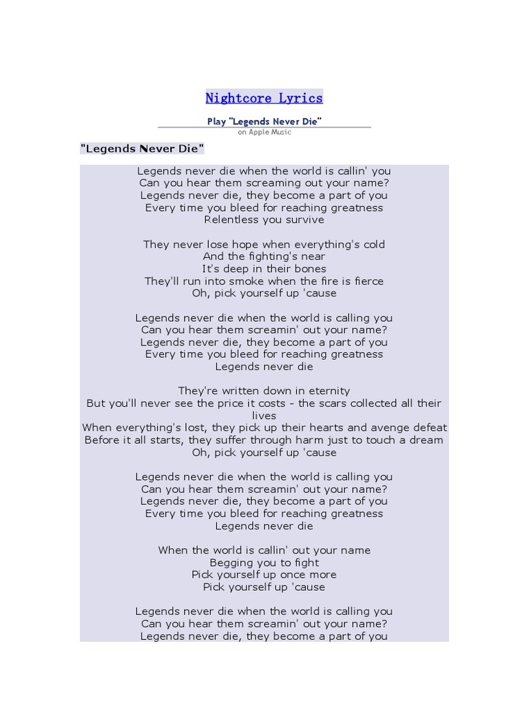 Never-Die Lyrics 