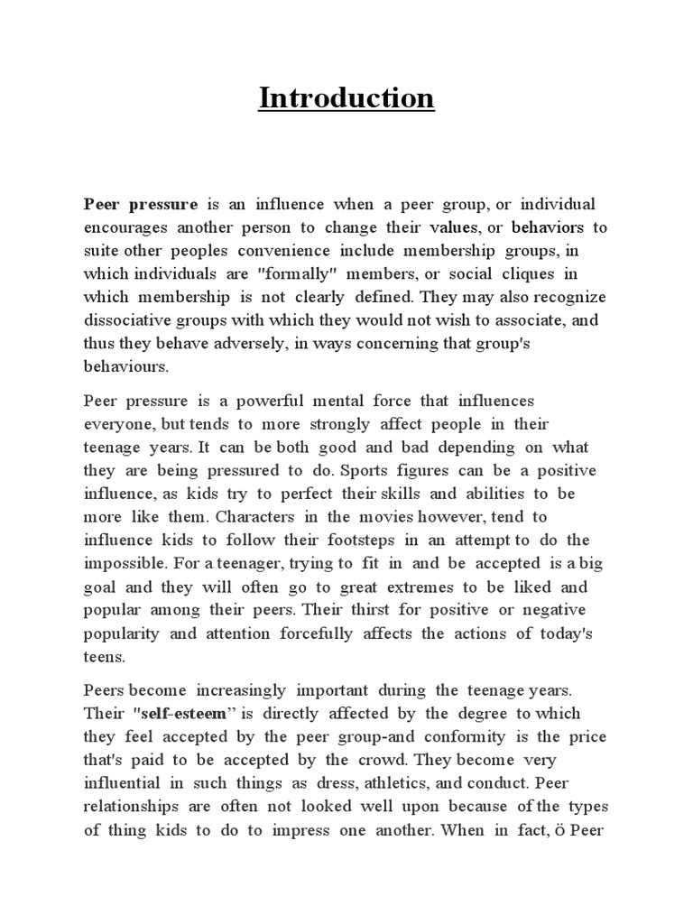 Understanding Peer Pressure in Teens | PDF | Adolescence | Behavior