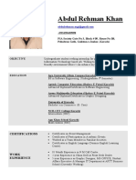 Abdul Rehman Khan: Certifications