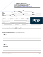 Co Occuring Intensive Inpatient Treatment Application Form