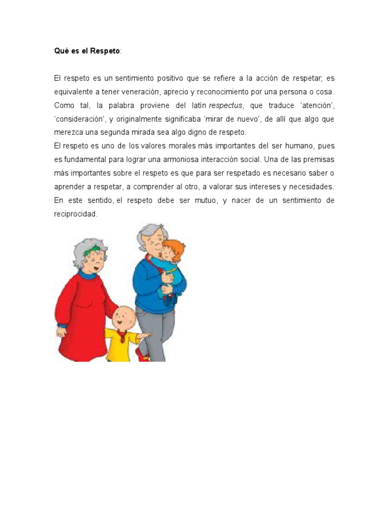 Valor y Significado del Respeto | PDF | Tolerancia | Amor