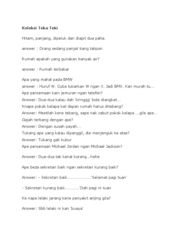 Koleksi Teka Teki Pdf