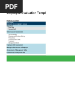 Employee Evaluation Template: Performance Item