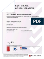 Pt. Lautan Steel Indonesia: This Is To Certify That