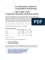 1-Value at Risk (Var) Models, Methods & Metrics - Excel Spreadsheet Walk Through Calculating Value at Risk (Var) - Comparing Var Models, Methods & Metrics