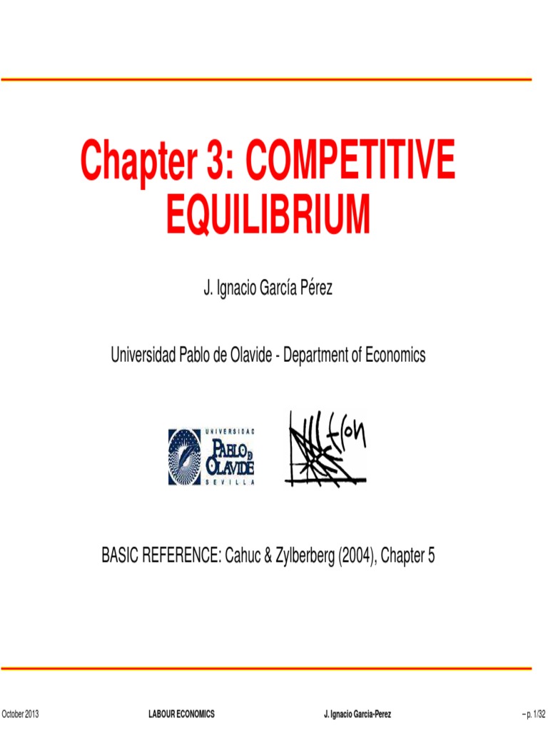 Chapter 3: COMPETITIVE Equilibrium: J. Ignacio Garc Ia P Erez | PDF ...