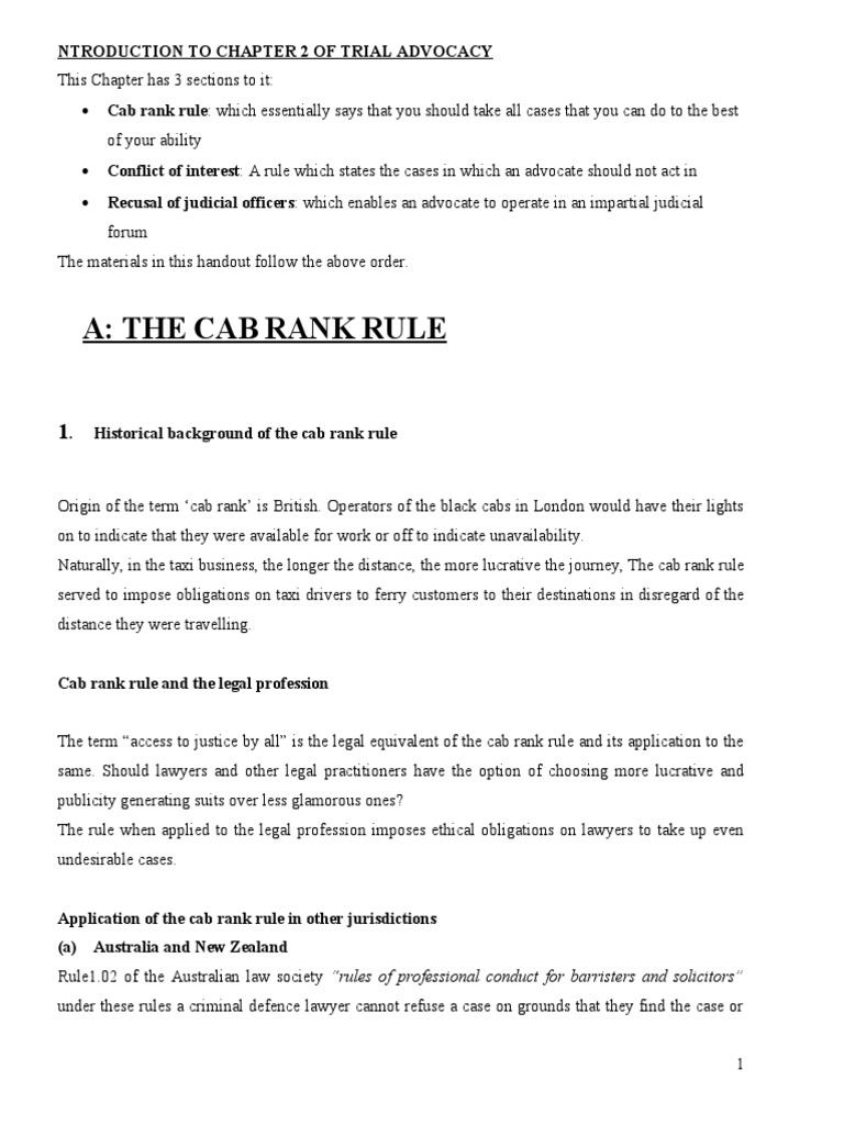 Understanding the Cab Rank Rule | PDF | Barrister | Advocate