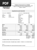 Hamilton Housewares Pvt. Ltd.-Rakholi: Salary Slip For The Month of March 2020