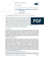 Chemical Engineering Principles For Intensification of Domestic Operations