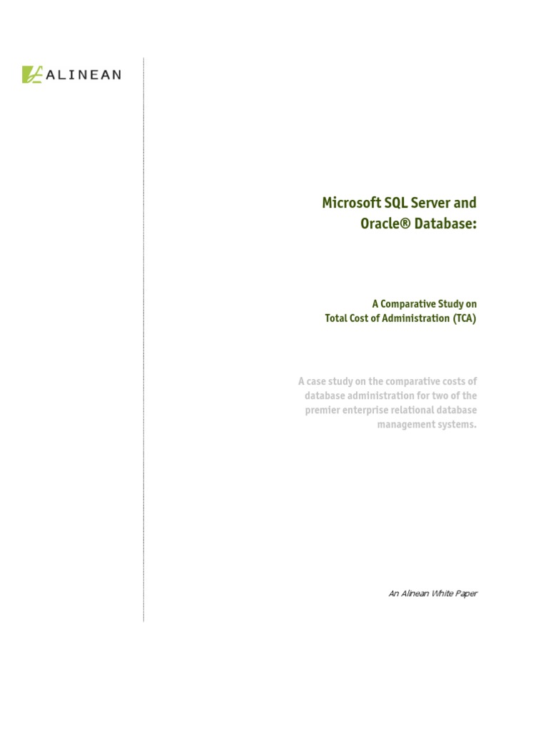 Oracle Vs SQL Server | PDF | Oracle Database | Databases