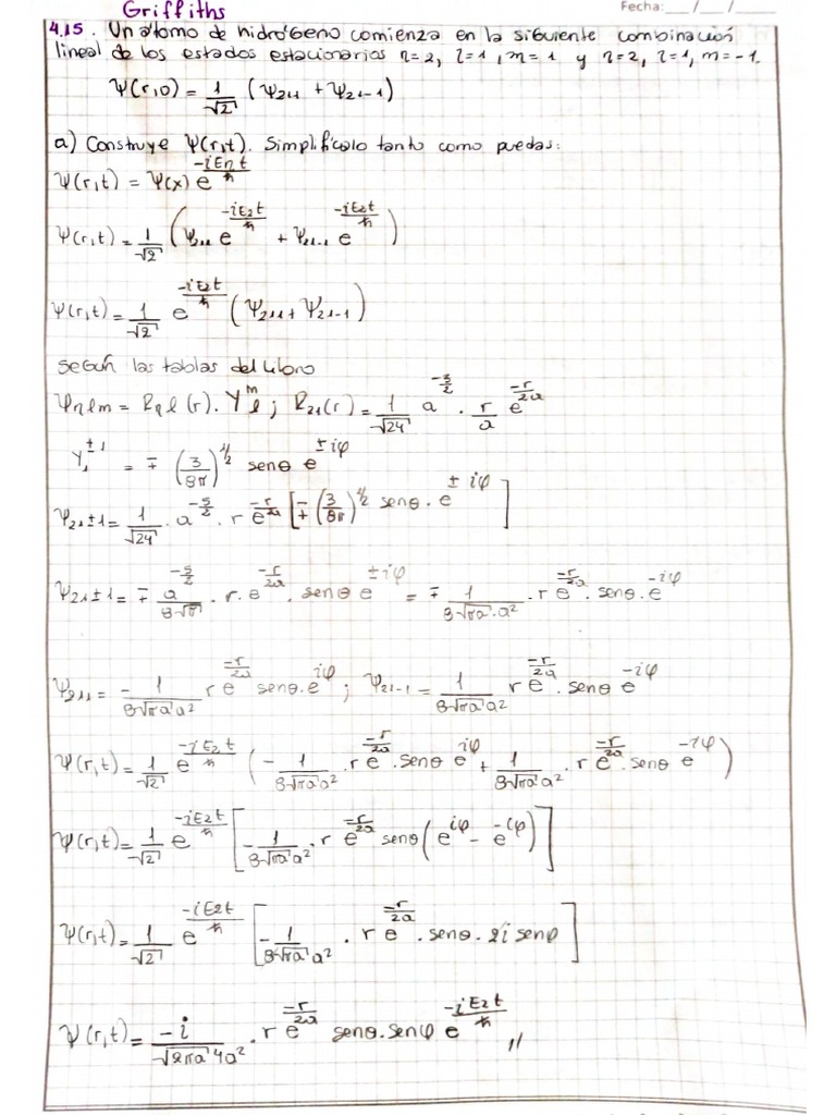 Ejercicios de GriFFITHS | PDF