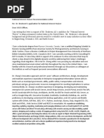 Reference Letter:: Ryerson University, Canada