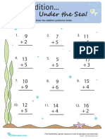 Under The Sea!: Solve The Addition Problems Below