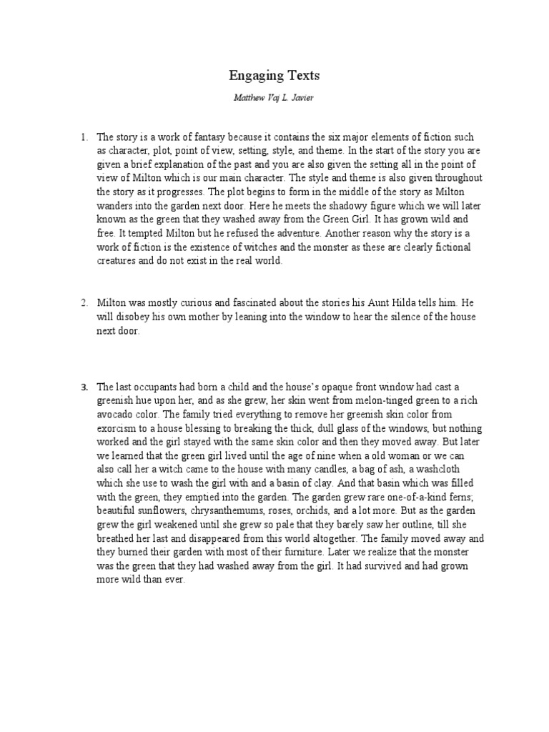 Engaging Texts: Matthew Vaj L. Javier | PDF
