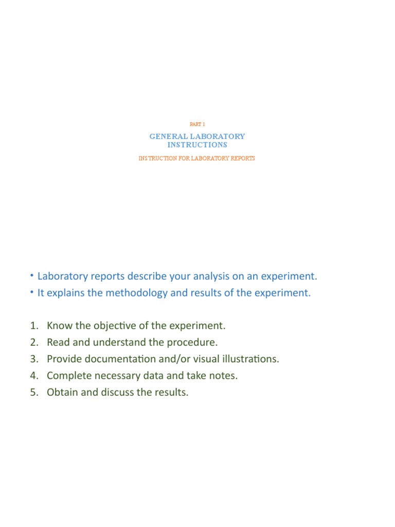 Laboratory Report and Safety Guidelines | PDF