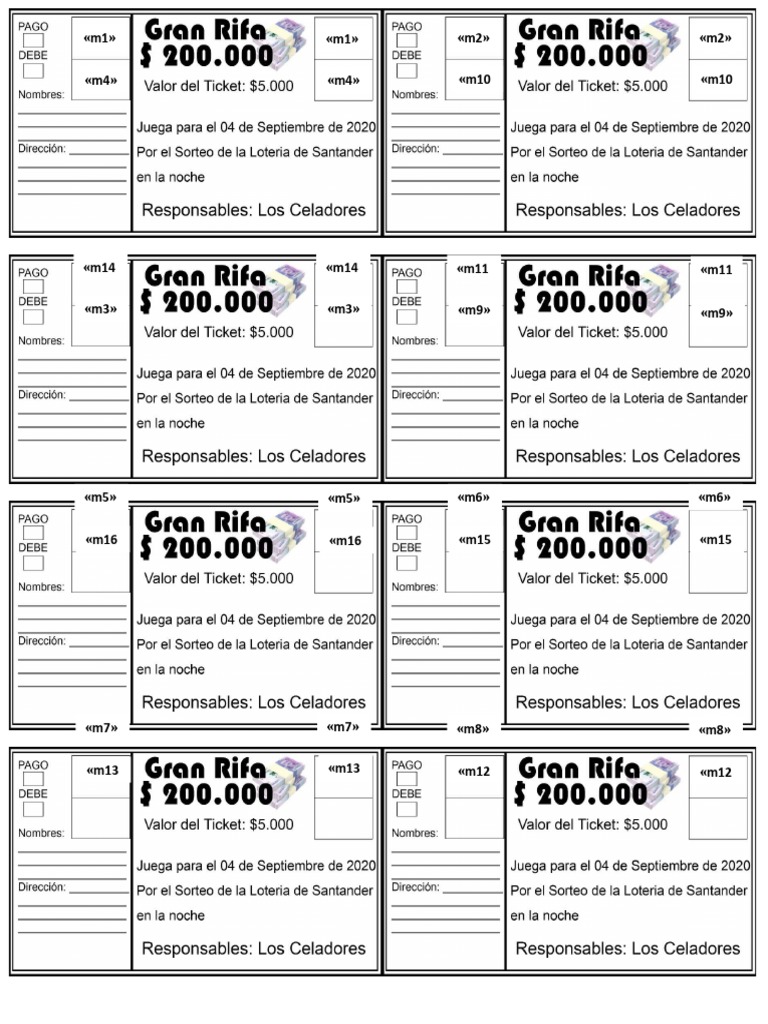 Formato de Rifa | PDF