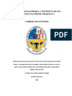 Análisis de los factores relacionados con la educación financiera en Sucre, Bolivia