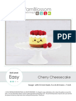 Cherry Cheesecake: Gauge: With 3.5 MM Hook, 5 SC Sts & 6 Rows 1 Inch