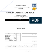 Organic Chemistry Lab Report: CHEM 203 - Fall 2017 Supervisor - Dr. Jay Wickenden