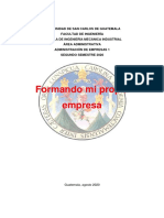 Proyecto Formando Mi Propia Empresa AGOSTO 2020 Primera Fase PDF