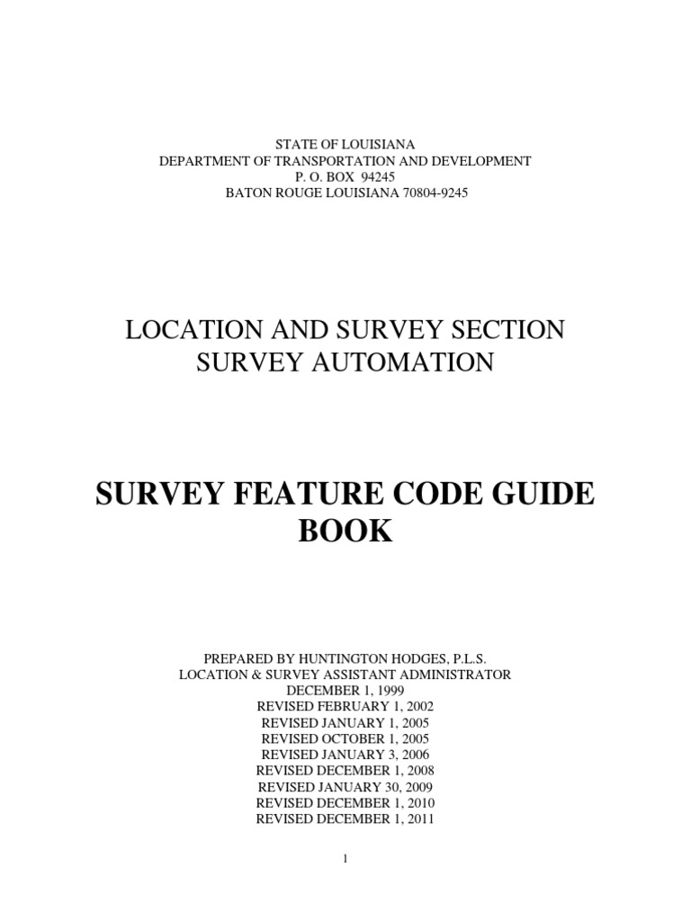 Louisiana Survey Feature Code Guide | PDF | Sanitary Sewer | Pipeline ...