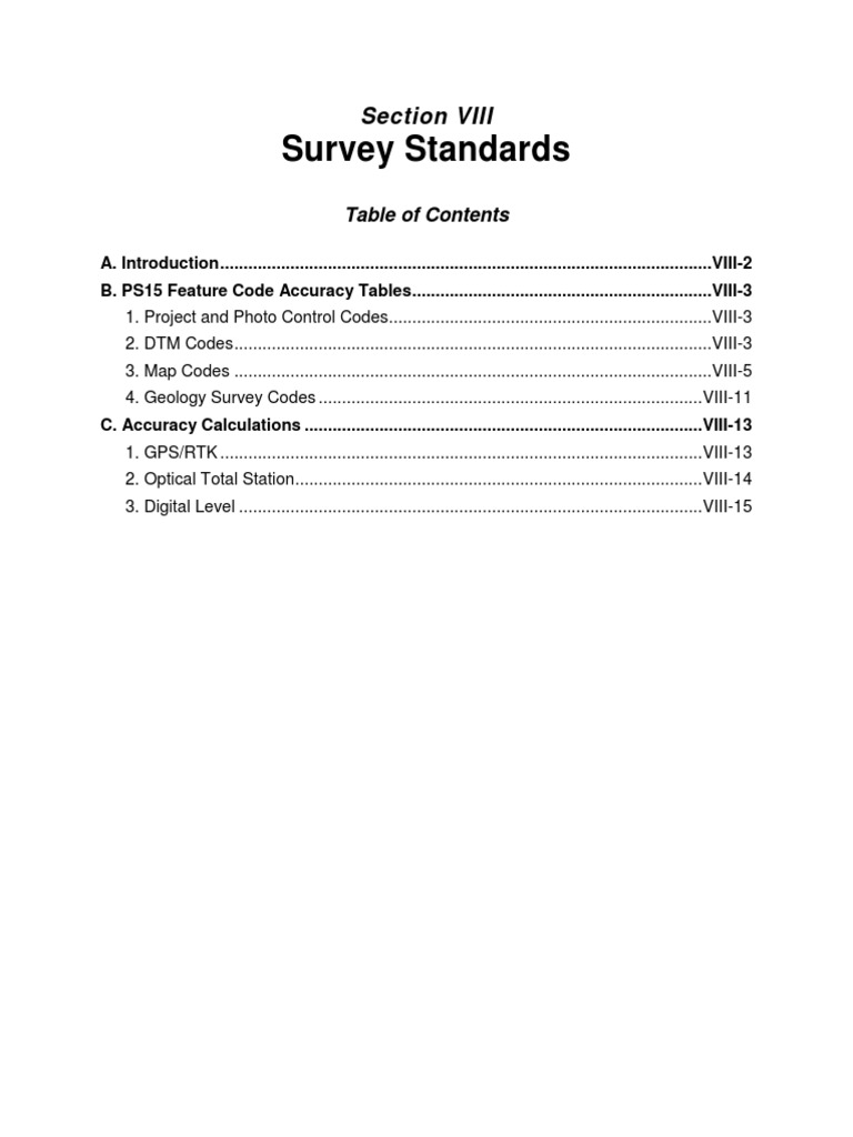 Survey Standards PDF | PDF | Surveying | Civil Engineering