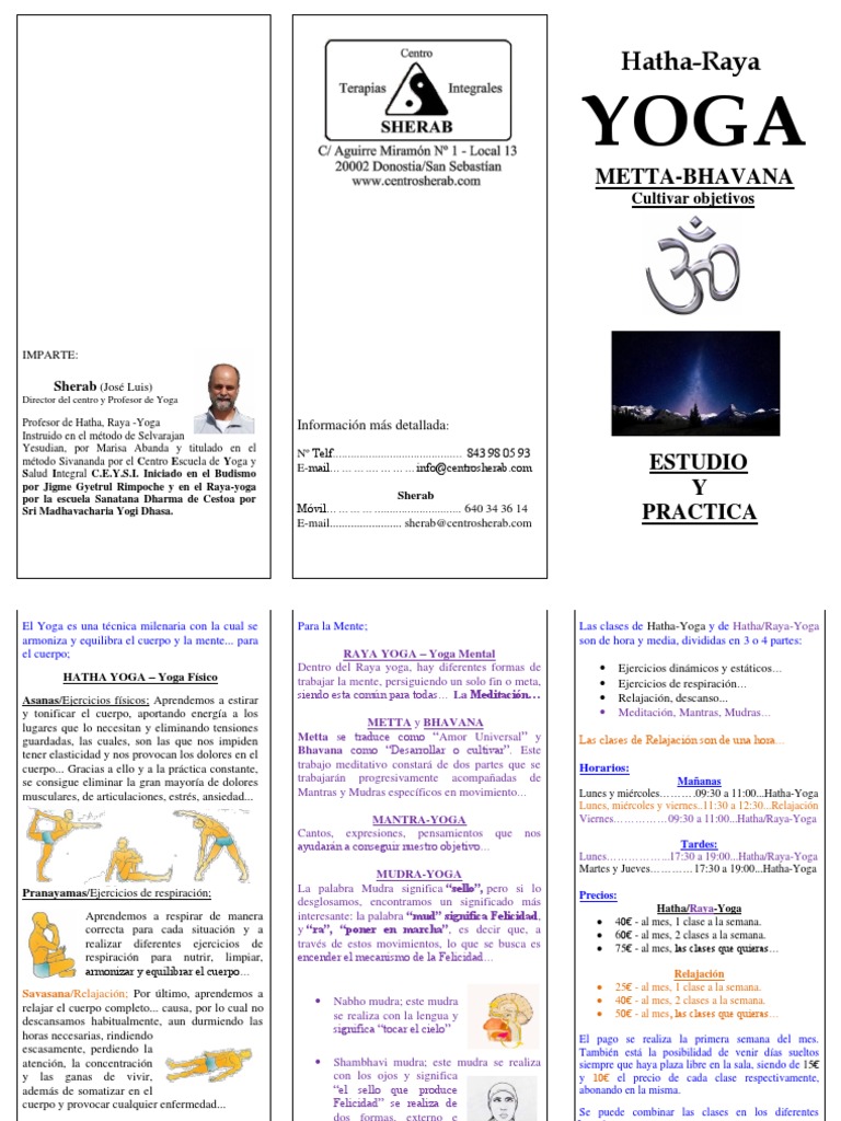 Hatha y Raya Yoga en Centro Sherab | PDF | Hatha Yoga | Yoga