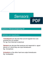 Sensors: Department of Mechanical Engineering, CET
