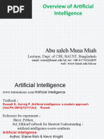 Overview of Artificial Intelligence: Abu Saleh Musa Miah