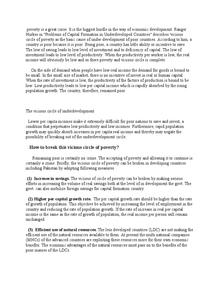 Breaking the Vicious Poverty Cycle | PDF | Poverty | Poverty & Homelessness