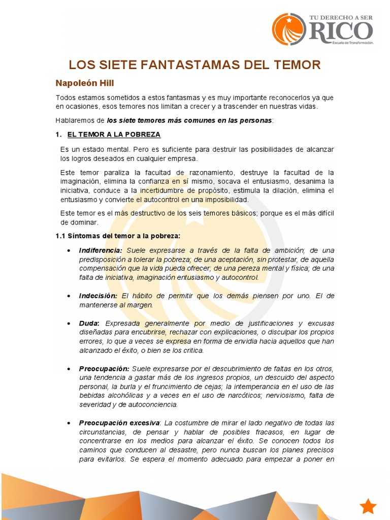 Superando los 7 Temores Comunes | PDF | Temor | Libertad