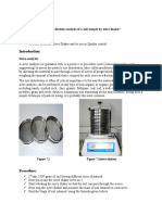 Particle Size Distribution Analysis of A Soil Sample by Sieve Shaker