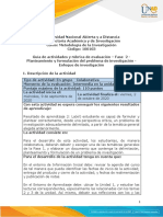 Guía de actividades y rúbrica de evaluación -  Fase 2 - Planteamiento y formulación del problema de investigación - Enfoque de inves